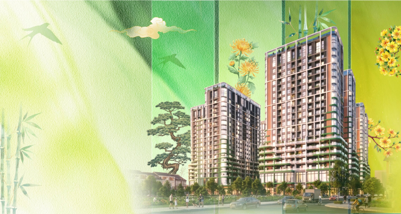 phối cảnh fours tower
